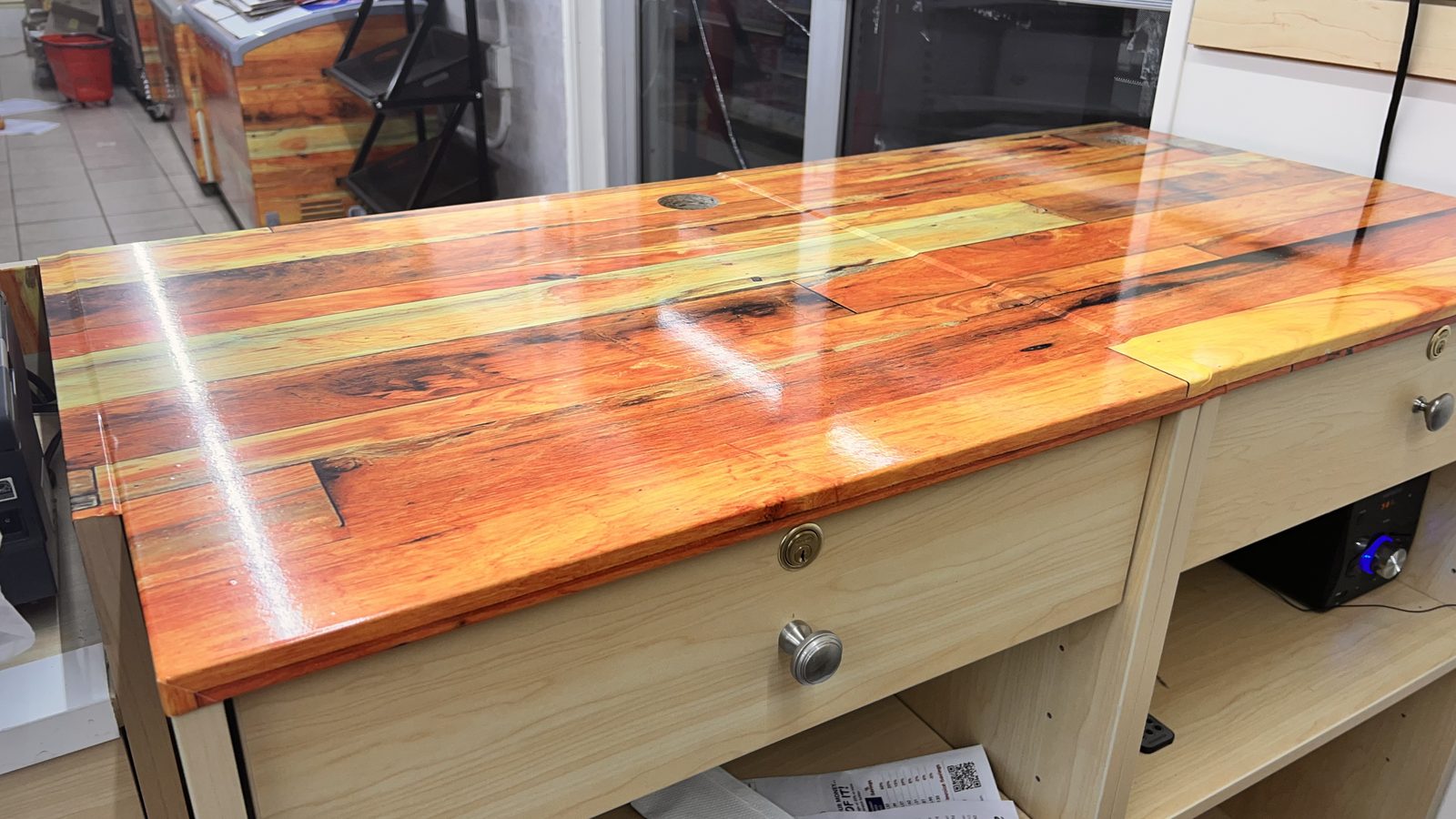 Custom surface wood pattern wrap